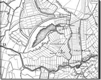 Kaart van Nieuwkoop en omgeving ca.1823